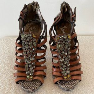 Sam Edelman Jeweled Gladiator Platforms sz
